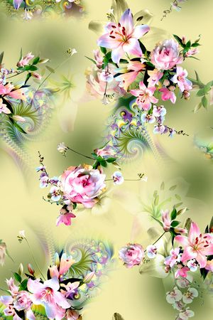 花卉印花华亿平台图片