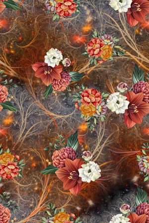 连衣裙印花华亿平台图片