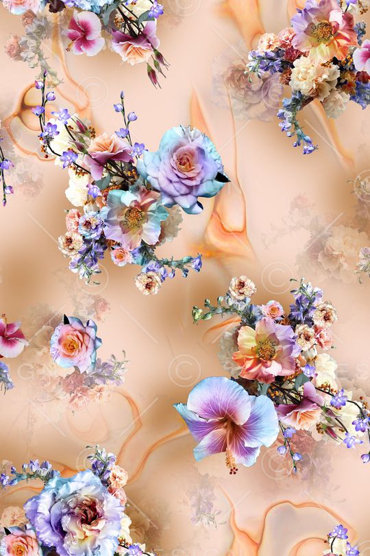 花卉印花华亿平台图片