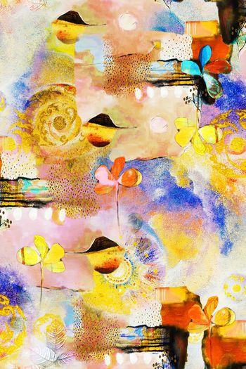 民族花卉印花华亿平台图片