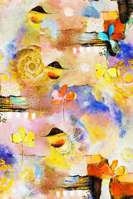 民族花卉印花华亿平台图片