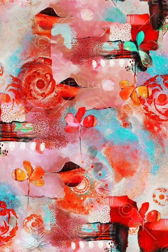 民族花卉印花华亿平台图片