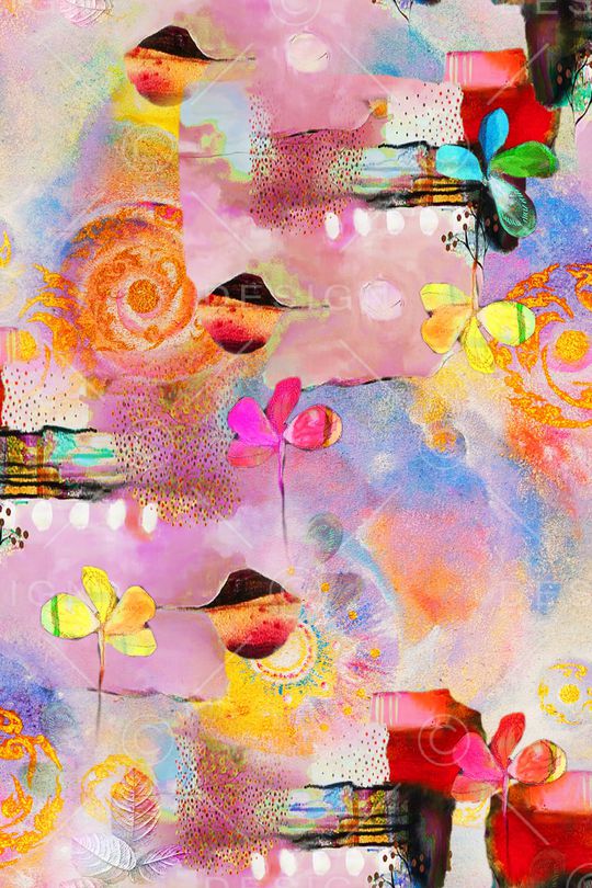 民族花卉印花华亿平台图片