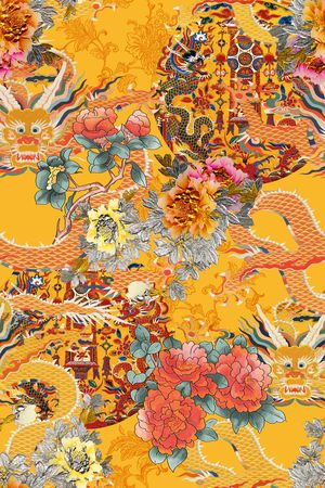 连衣裙印花华亿平台图片