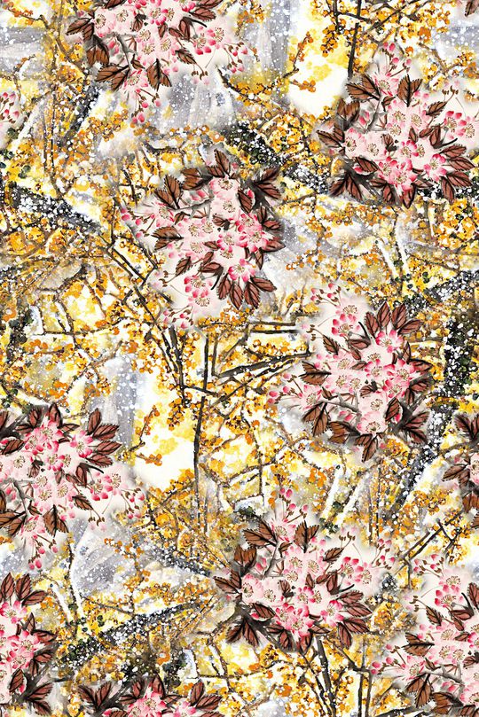 连衣裙印花华亿平台图片