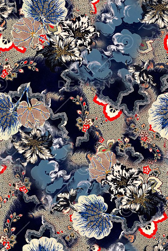 连衣裙印花华亿平台图片