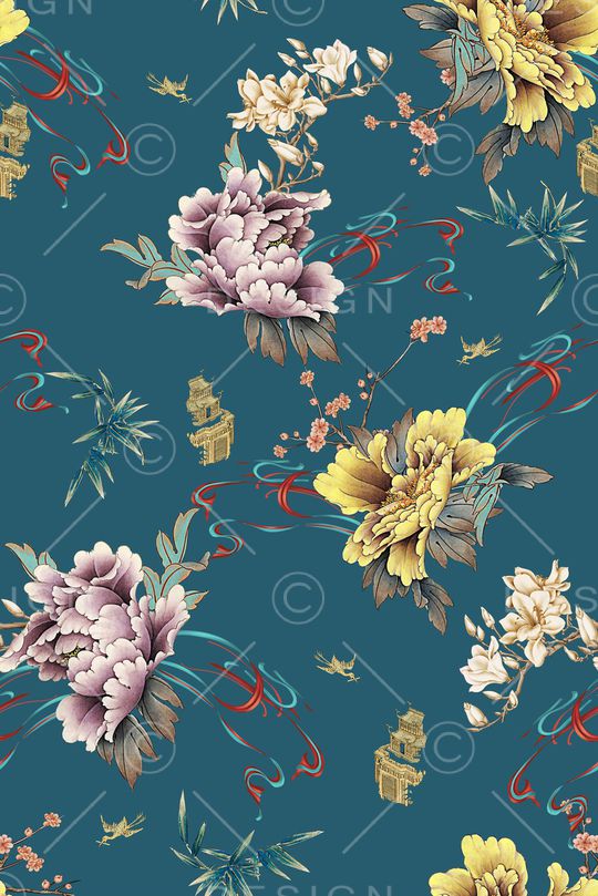 连衣裙印花华亿平台图片