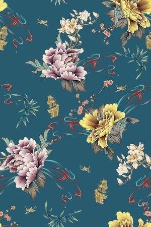 连衣裙印花华亿平台图片