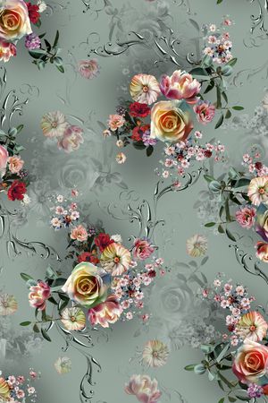 花卉印花华亿平台图片