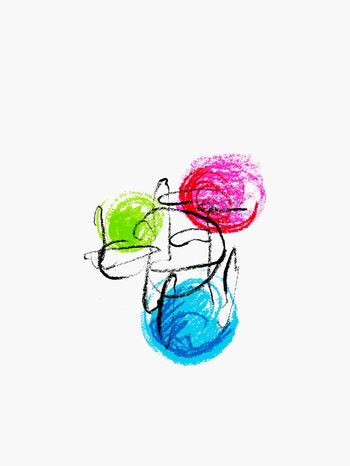 线条画印花华亿平台图片