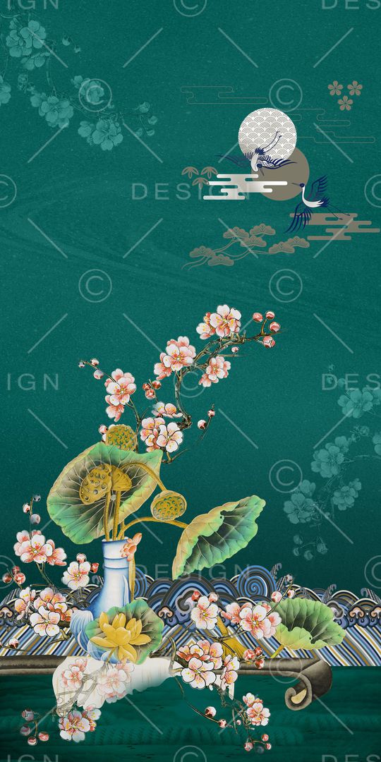 荷花印花华亿平台图片