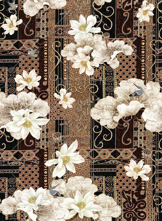 连衣裙印花华亿平台图片