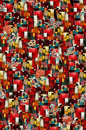 连衣裙印花华亿平台图片