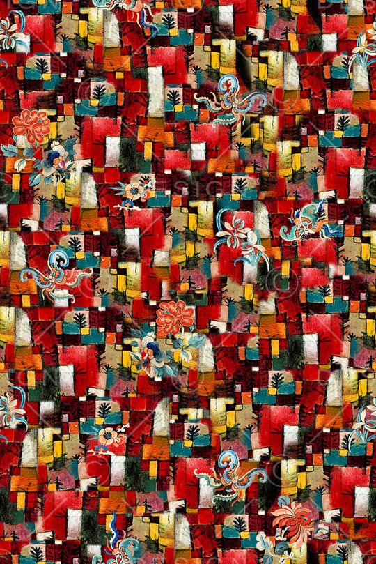 连衣裙印花华亿平台图片