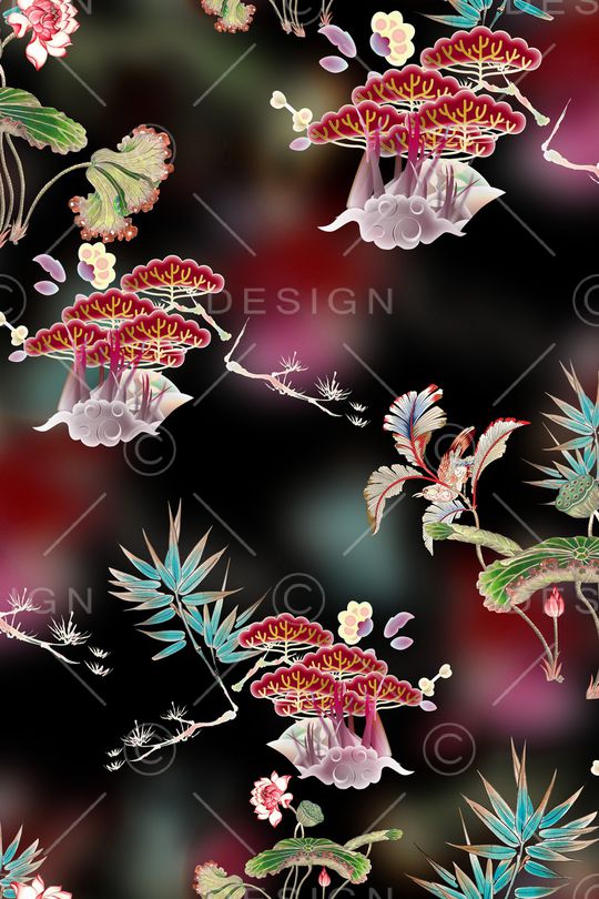 花卉印花华亿平台图片