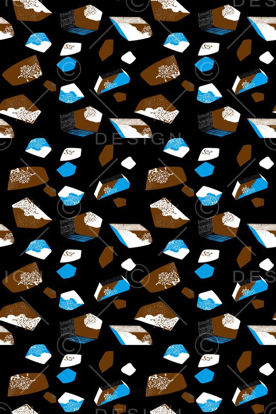 黑底花卉印花华亿平台图片