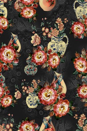 连衣裙印花华亿平台图片