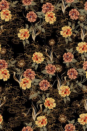 连衣裙印花华亿平台图片