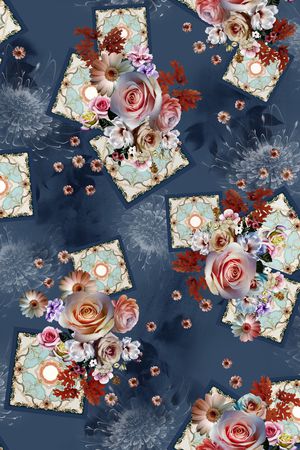 花卉印花华亿平台图片