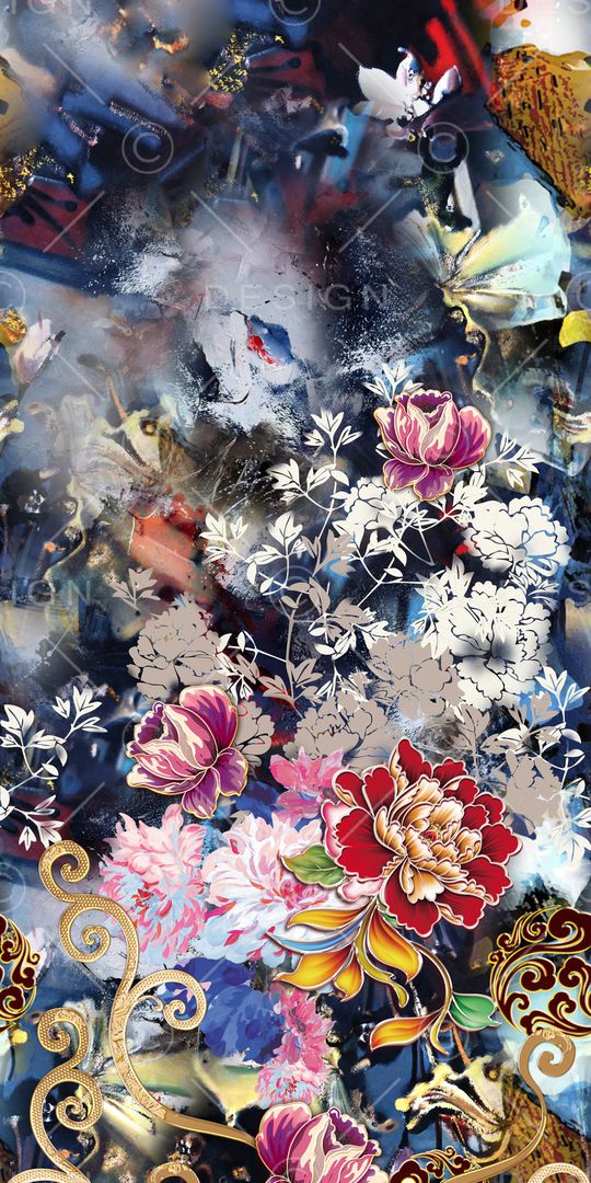 连衣裙印花华亿平台图片