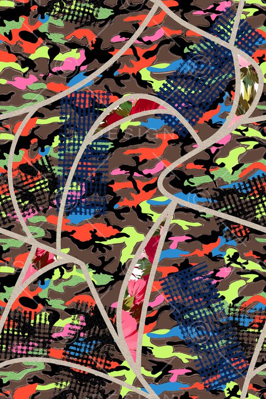 线条印花华亿平台图片