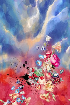 连衣裙印花华亿平台图片