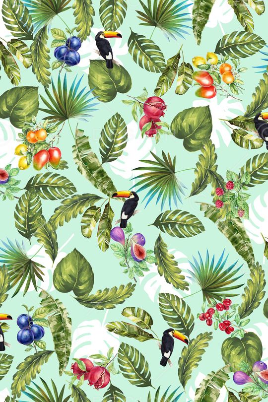 绿植树叶印花华亿平台图片