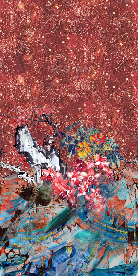 花卉印花华亿平台图片