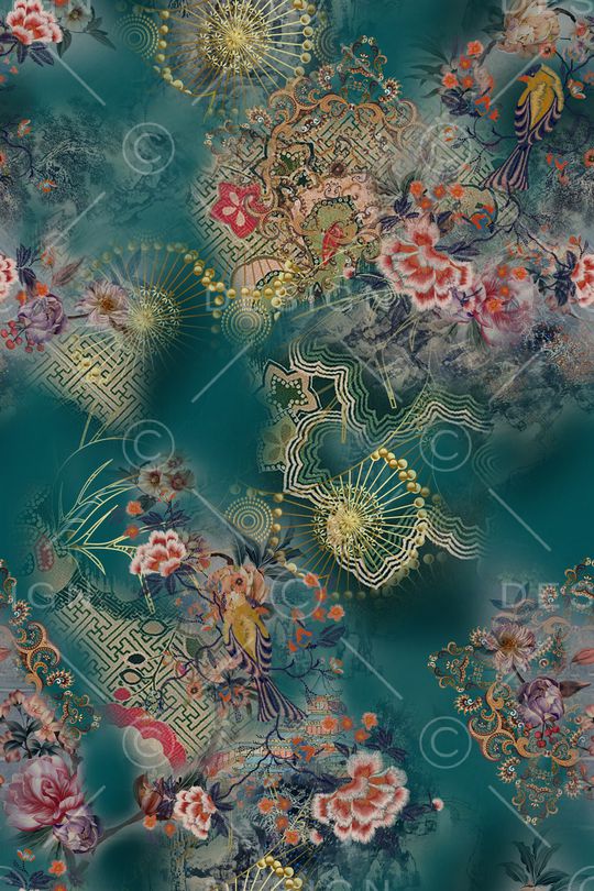 水墨风印花华亿平台图片