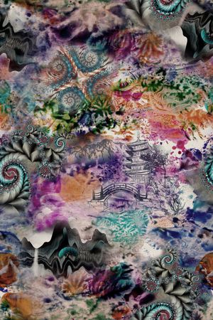 水墨风印花华亿平台图片