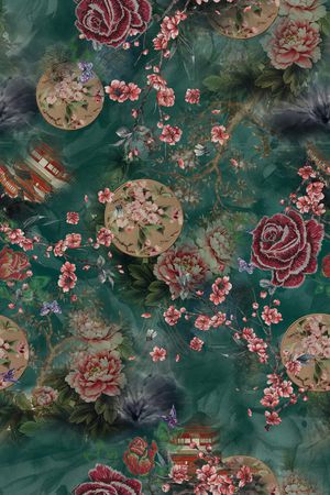 水墨风印花华亿平台图片