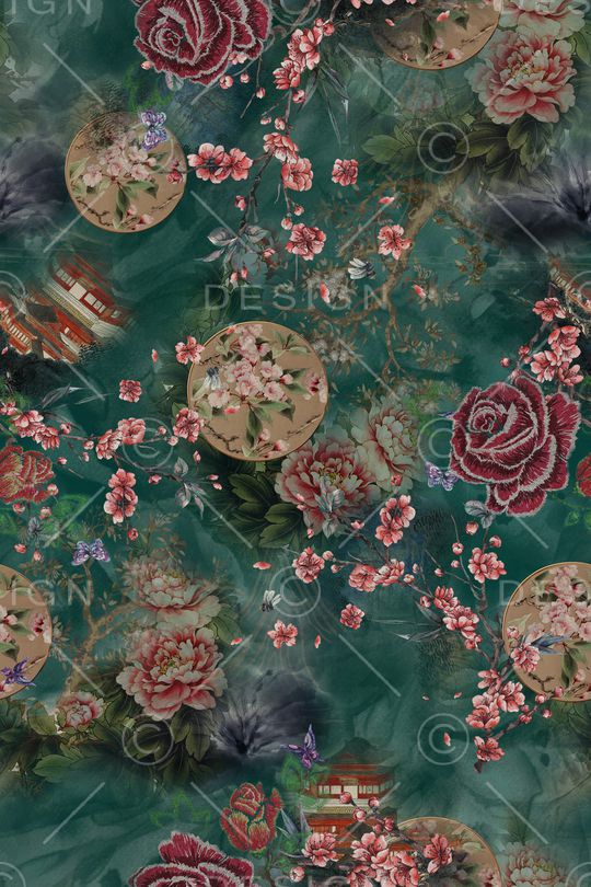 水墨风印花华亿平台图片