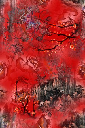 水墨风印花华亿平台图片