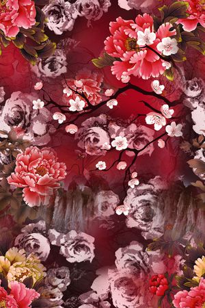 水墨风印花华亿平台图片