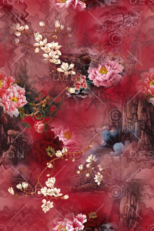 水墨风印花华亿平台图片