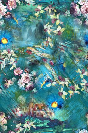 水墨风印花华亿平台图片