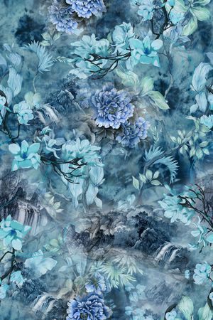 水墨风印花华亿平台图片