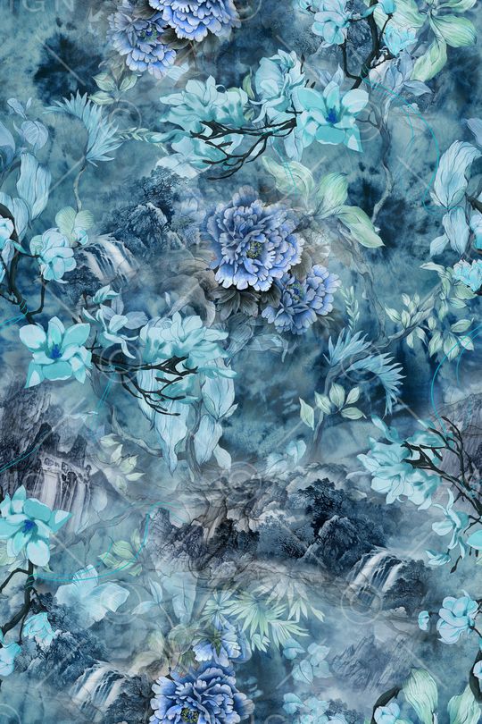 水墨风印花华亿平台图片