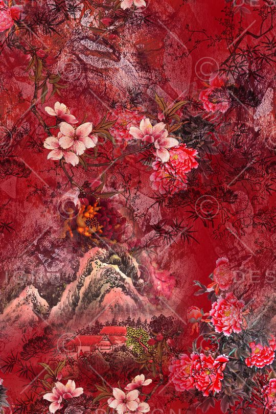 水墨风印花华亿平台图片