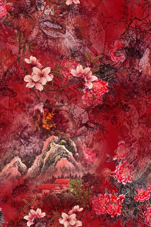 水墨风印花华亿平台图片