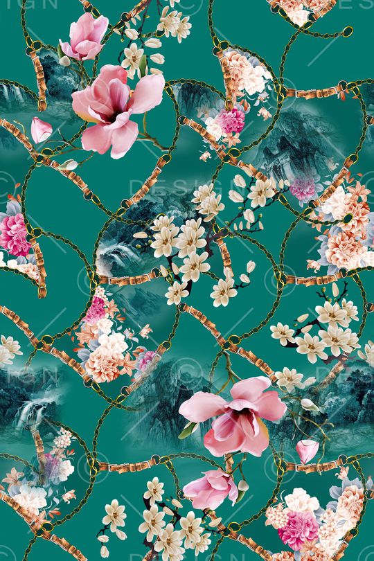 花卉印花华亿平台图片