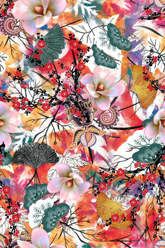 花卉印花华亿平台图片