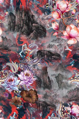 花卉印花华亿平台图片