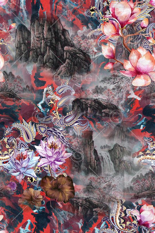 花卉印花华亿平台图片