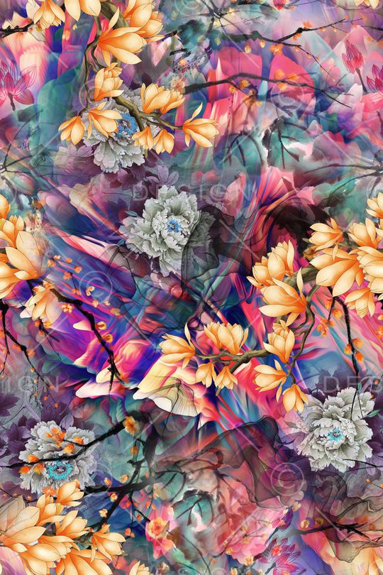 花卉印花华亿平台图片