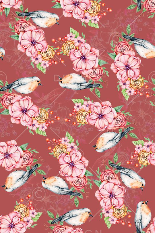 花鸟印花华亿平台图片