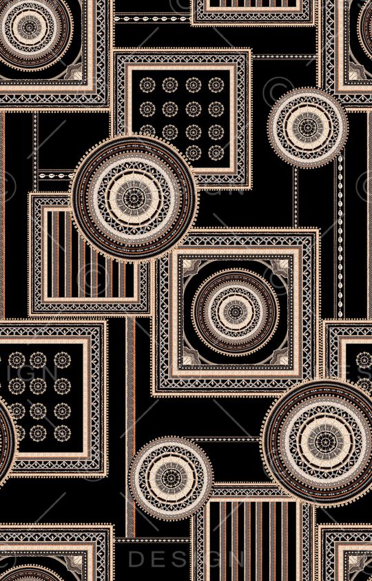 黑底花卉印花华亿平台图片