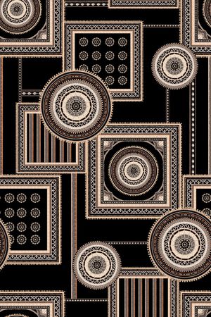 黑底花卉印花华亿平台图片