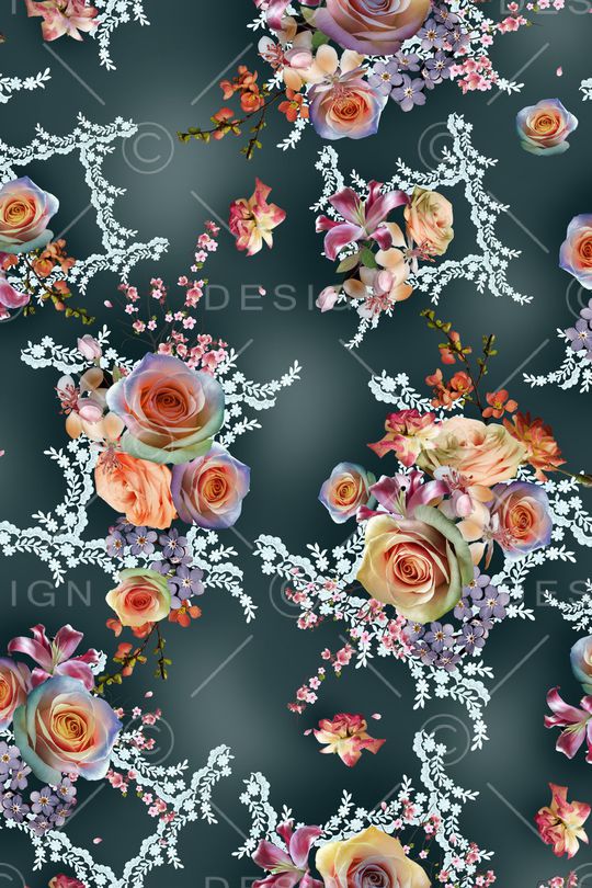 花卉印花华亿平台图片