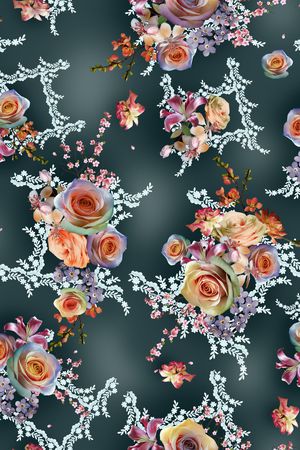 花卉印花华亿平台图片